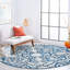 Tapis damassé bleu foncé Dania-947807085