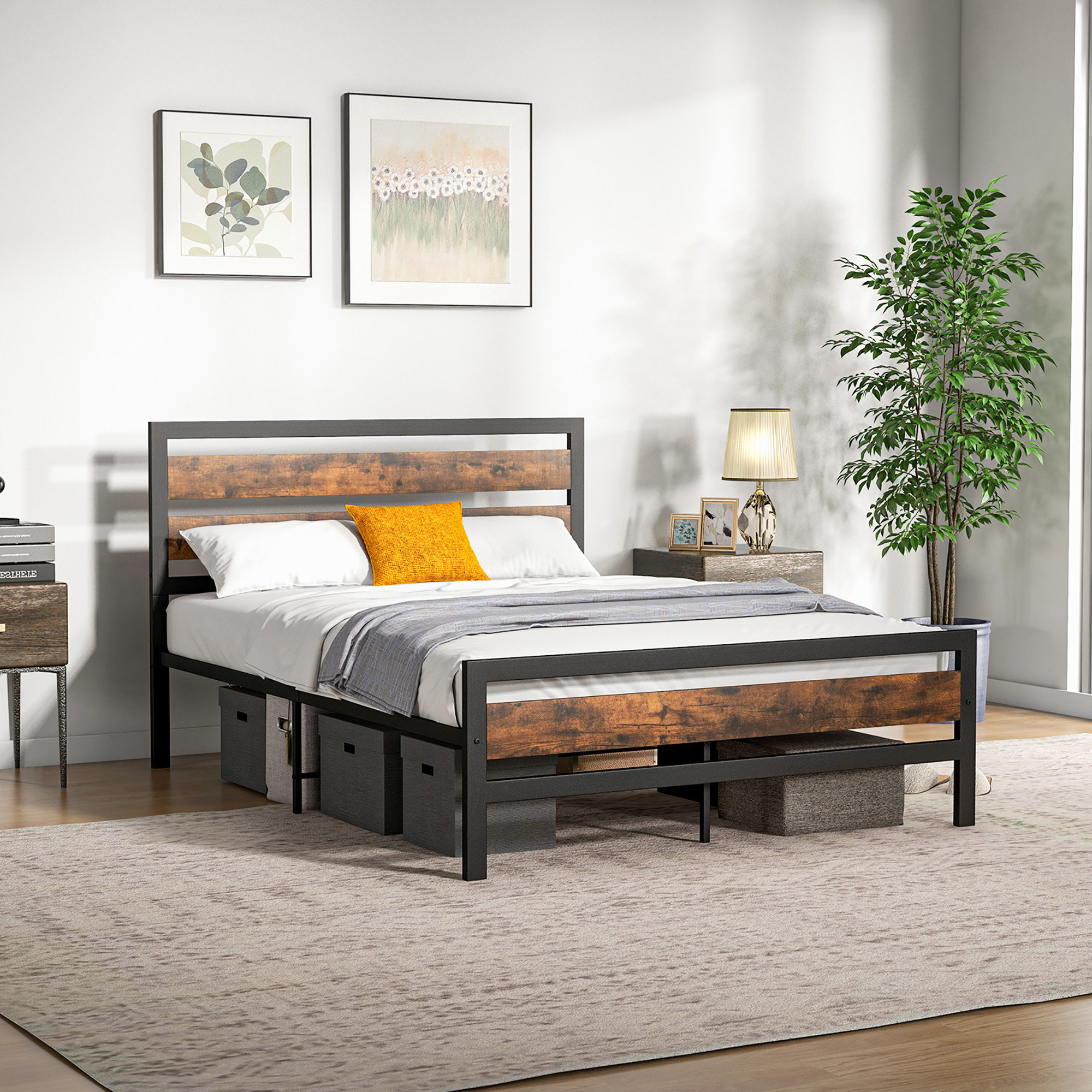 17 Stories Metal Open-Frame Bed | Wayfair