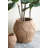 14.8" H x 15" W x 15" D Round Sand And Cement Planter With Woven Brown Texture-1502425689