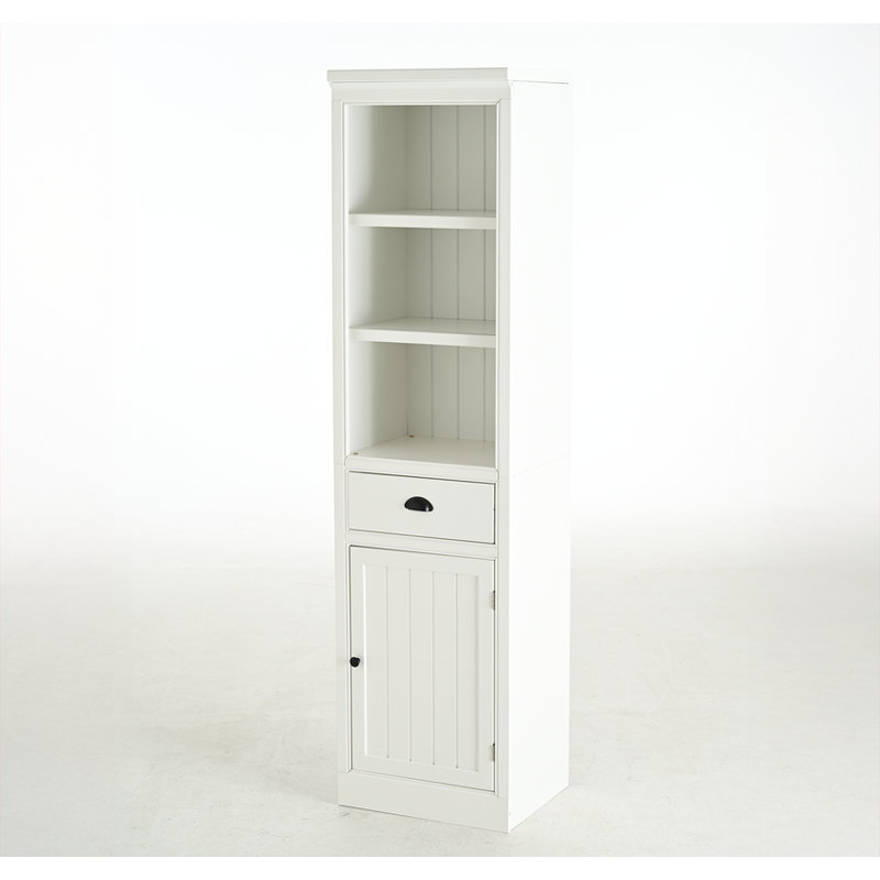 Elegant White Retro Display Shelf! Tall Cabinet with Open Shelves for Hallway/Living Room Decor - Perfect for Kitchen/Studio Storage & Showcase