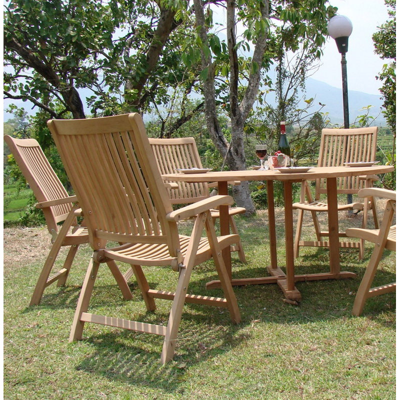 Ensemble repas 5 pièces teck luxueux Hartfo, 4