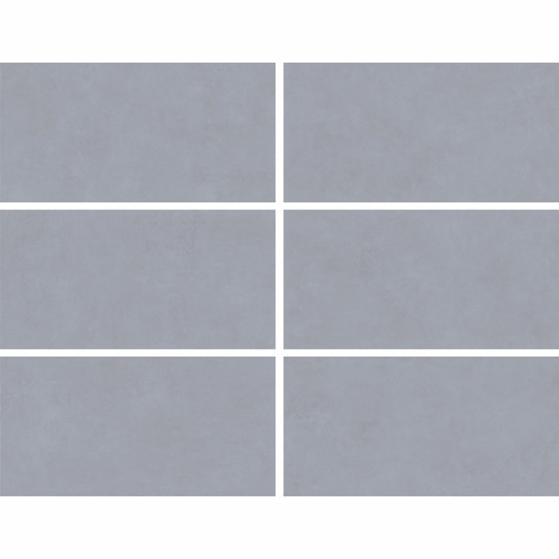  Foundry Concrete 12" x 24" Porcelain Wall and Floor Tile, Denim 