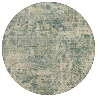Machine Washable Indoor/Outdoor Xhevrie Aloe Rug