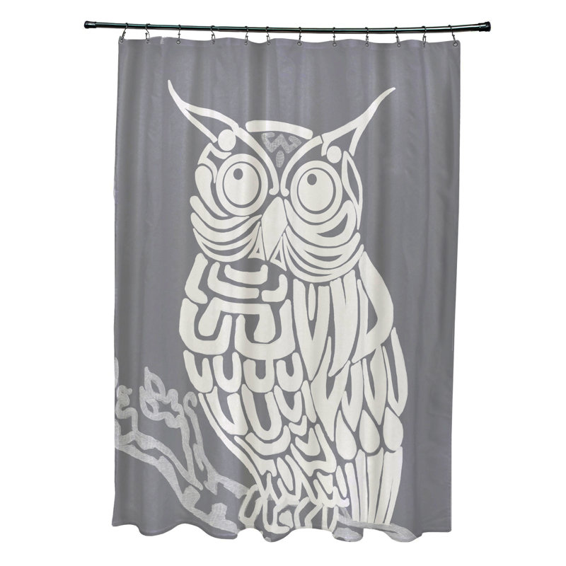 Rideau de douche simple Hootie, Gris