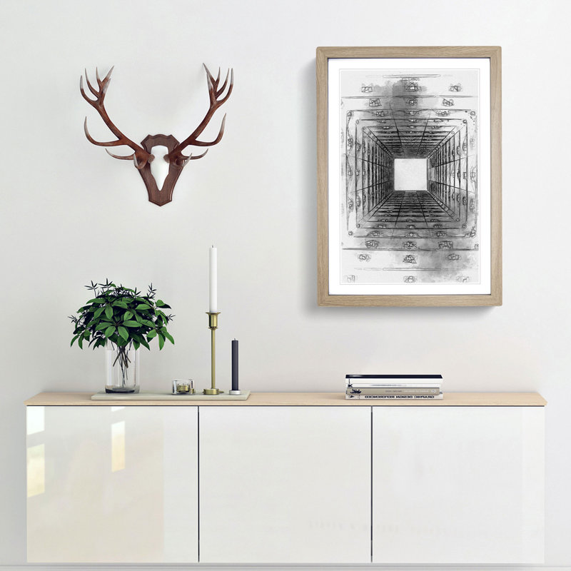 Sketching the Architecture Vol.34 - Picture Frame Drawing Print, 65cm H x 48cm W x 2cm D, Oak Framed