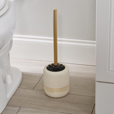Bath Bliss Plastic Toilet Brush and Holder