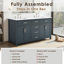 Meuble-lavabo double 60 po avec plateau en marbre d'ingénierie Shamar-1528697842