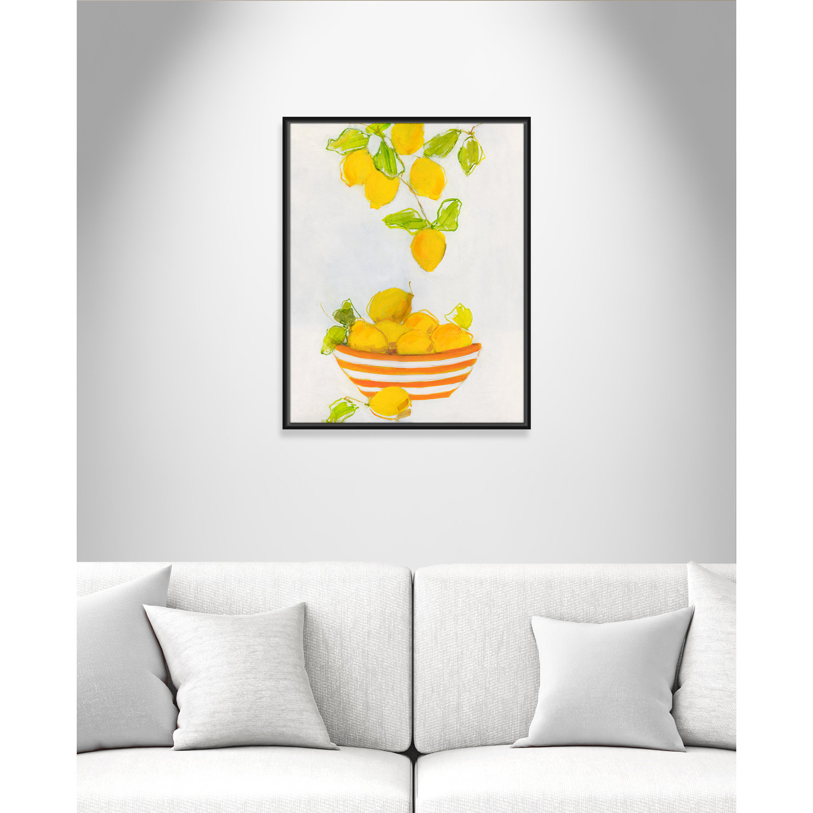 Darcy "Lemonlicious" Painting by Sally Swatland, 29.5" H x 23.5" W x 2" D, Black Framed Canvas