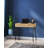 Elegant Study Desk with 2 Drawers & Multiple Shelves, Oak & Black, 41.3 x 31.1 x 21.7 inches | 100% Melamine Coated Particle Board, Metal Legs, Wall-Mountable | Bohemian Industrial Design for Modern Workspaces
