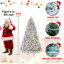Arbre de Noël en flocage pré-éclairé avec lumières colorées et charme rustique