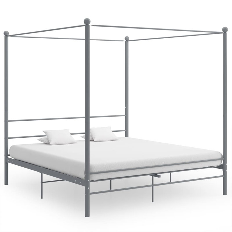 Azeezah Metal Bed, Grey, 260 x 220 cm