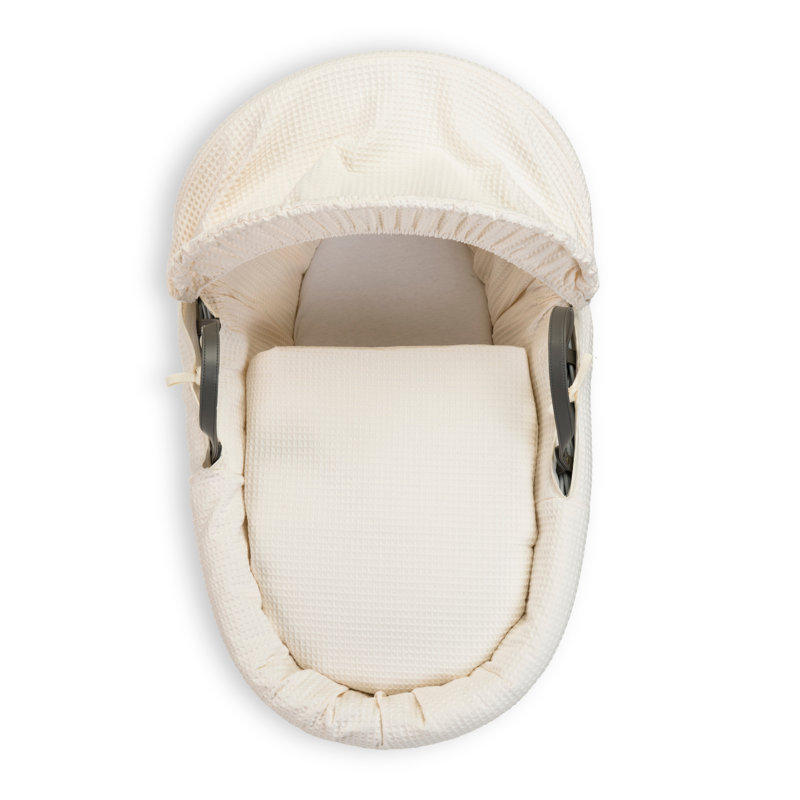 Waffle Wicker Moses Basket, Cream