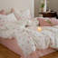 Pink White Floral Comforter Bedding Sets Tulips Pattern-113049693