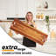 Grande planche à charcuterie en bois d'acacia de 36 po avec poignées - Grand plateau de service pour le fromage et la viande-1386562606-1386562607