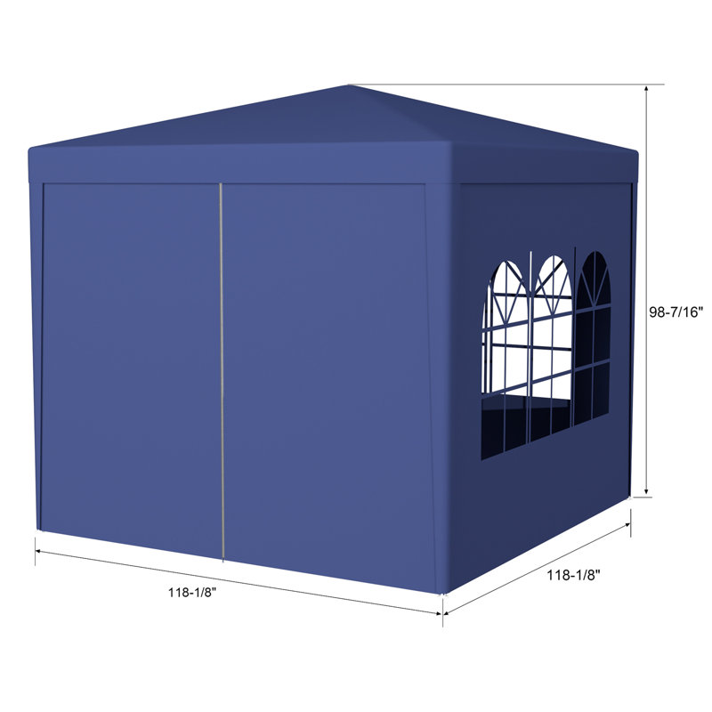 10'X10' Party Tent Outdoor Heavy Duty Gazebo Wedding Canopy + 4 Removable Walls, Blue