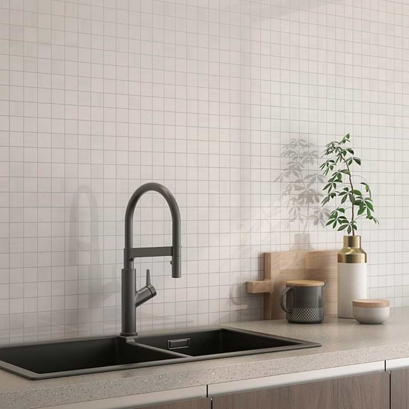 Minera 12x12 Matte Marble Look Mosaic Tile, Warm White