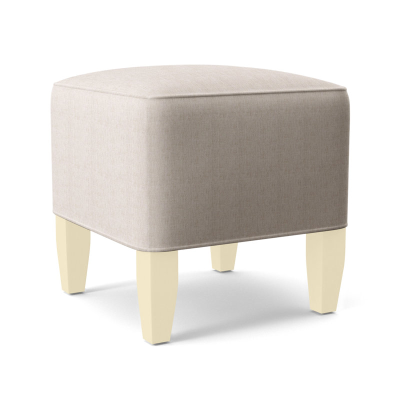 Brooklyn Upholstered Ottoman, White Sugar Performance; 0863-91, Navy Finish