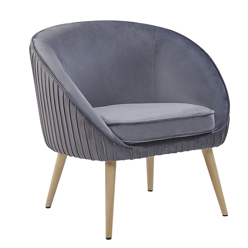 Lynn Upholstered Barrel Chair, Grey