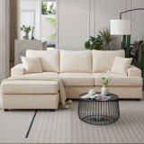 Alden 100'' Upholstered L shape Sofa with Convertible Chaise