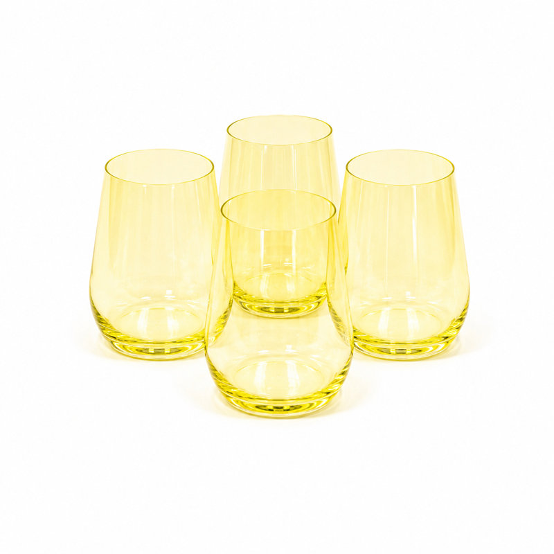 Ensemble de 4 verres à vin Lemon Drop, Lemon Yellow