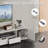 102.4'' Modern Entertainment Center for TVs up to 75 Inch, 3-In-1 TV Stand with Storage and Glass Cabinet, Media Console Set of 2 with 4-tier Bookcases for Living Room, White-1471135514-1490772158