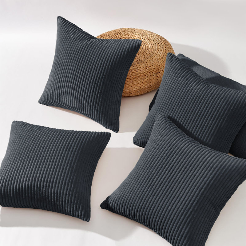 Striped Square Cushion, Grey