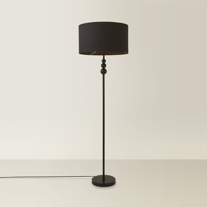 Randalia 145cm Traditional Floor Lamp, Black, Black
