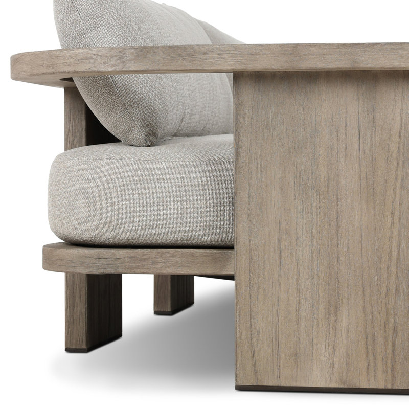 Tahana Outdoor 4 - Seat Patio Sofa, Hayes Fog, Stained Aged Grey