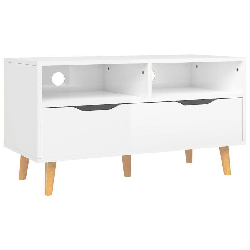 Jaimi TV Stand, High Gloss White