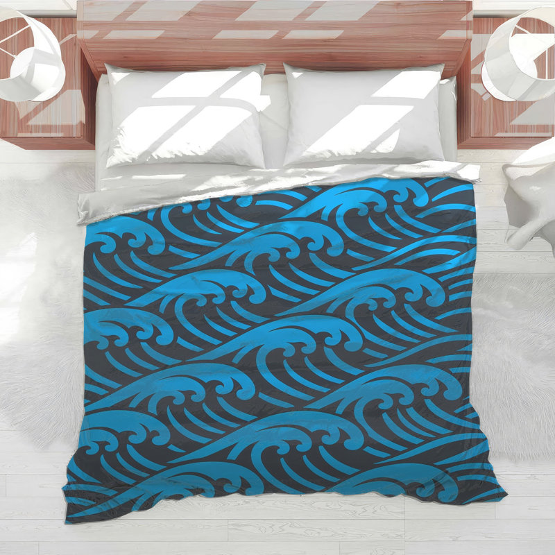 Blue Ocean Waves Comforter, Twin Extra Long