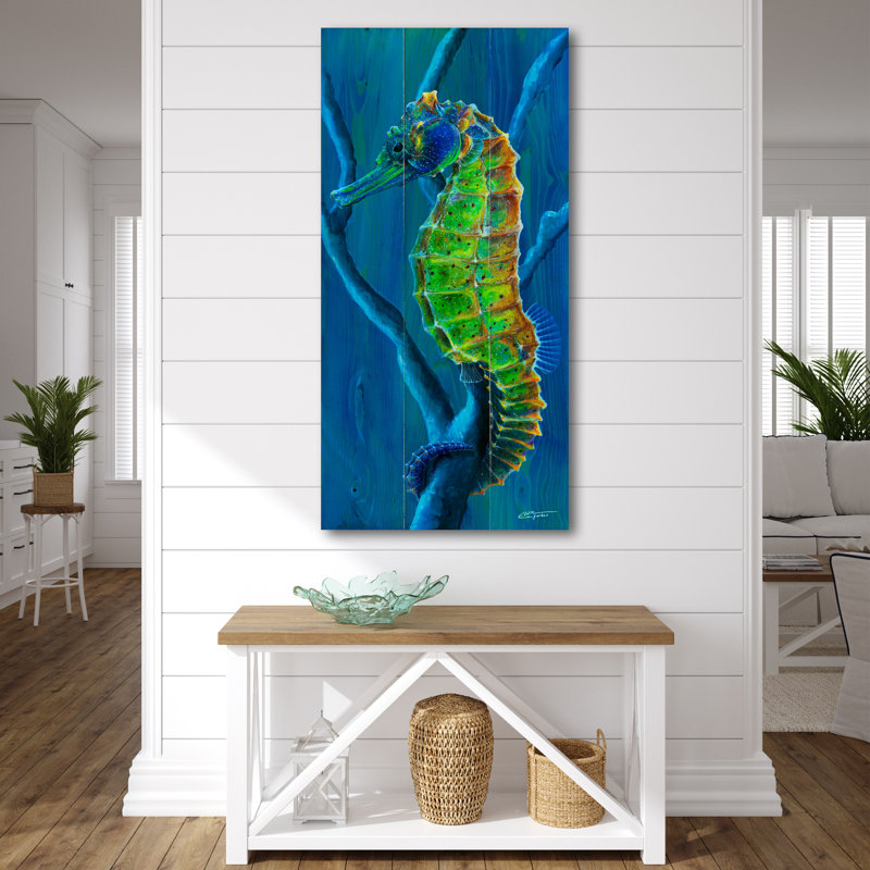 Hippocampe sur bois