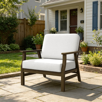 Keegan Solid Teak Wood Outdoor Lounge Chairs With Cushions