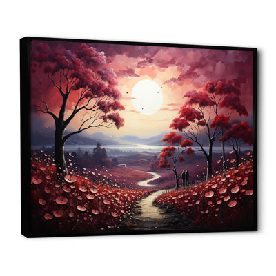 «Pink Crimson Floweret Garden Serenade», reproduction sur toile