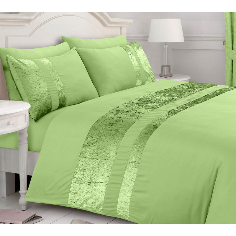 Aptos Polyester Solid Colour Duvet Cover Set with Pillowcases, Sage, Super King Duvet Cover + 2 Standard Pillowcases