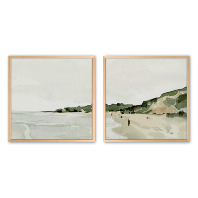 Ensemble de 2 impressions sur toile Soft Coastal Views