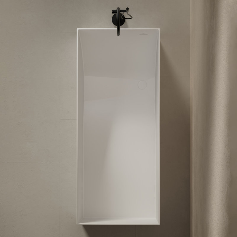 Monblari 51'' X 27'' Free Standing White Soaking Solid Surface Bathtub With Overflow And Pop-Up Drain For Bathroom