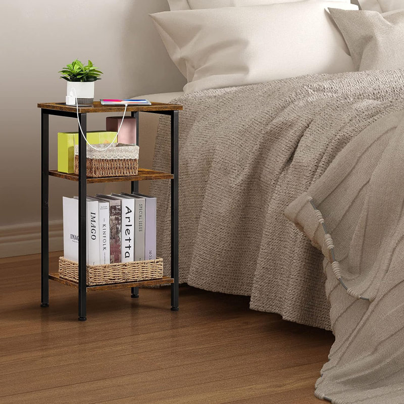 Rotteck End Table and Built-In Outlets