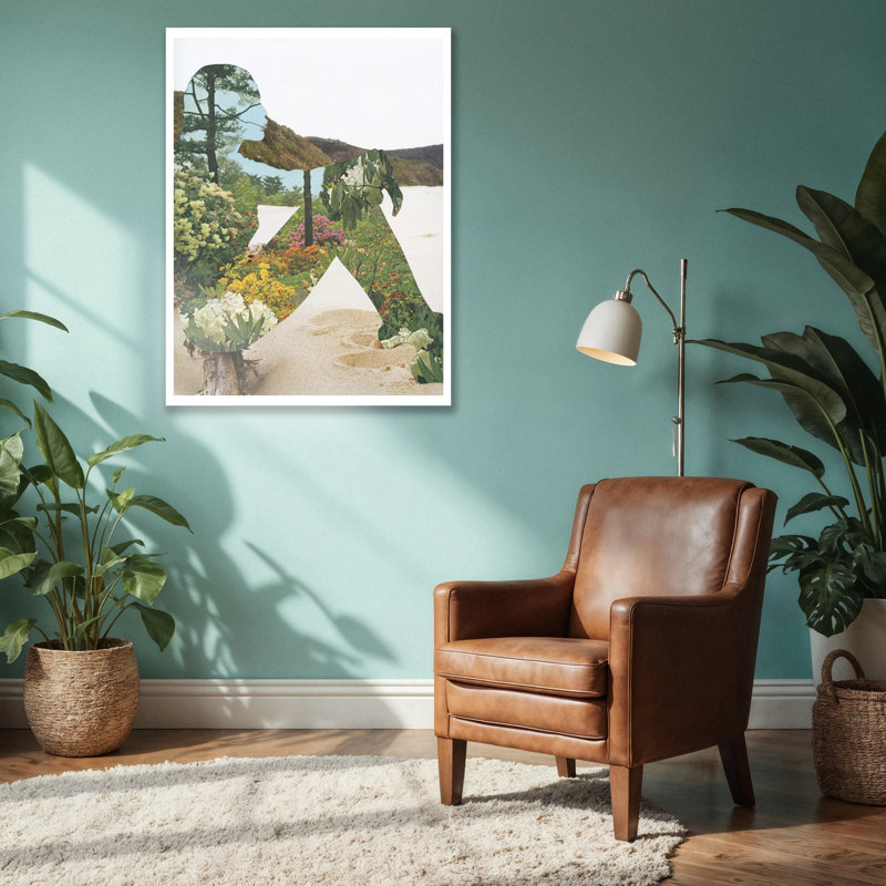 Good Good Black Art - Garden on the Beach par Yannick Lowery, impression d'art mural - Cadre mural en bois massif - Nature et conception abstraite