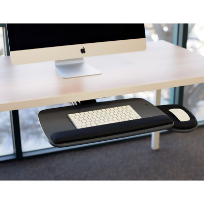 Mount-It! Adjustable Under Desk Keyboard Tray & Mouse Drawer Platform with Ergonomic Wrist Rest Pad