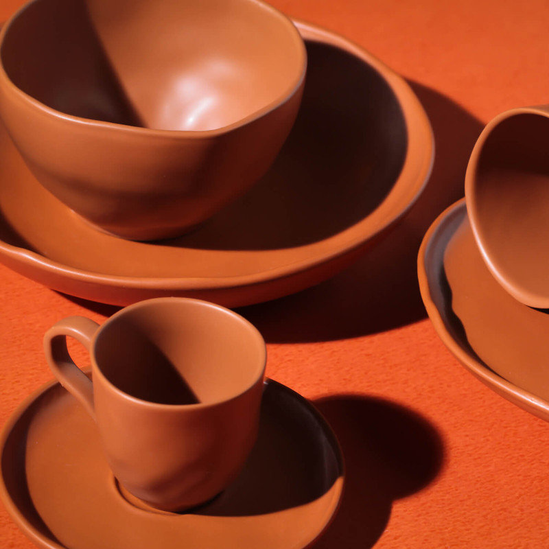 Ensemble de 6 soucoupes en grès de 2,72 po Terrakotta Commercial