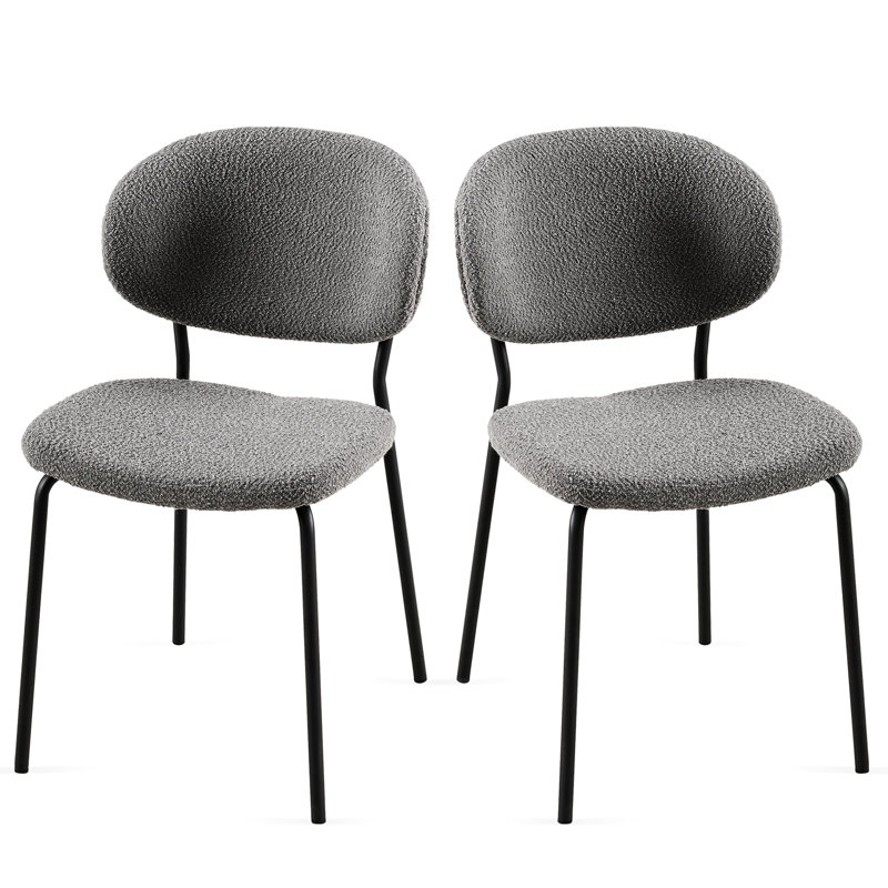 Chaises de salle à manger Grey Boucle, Gris