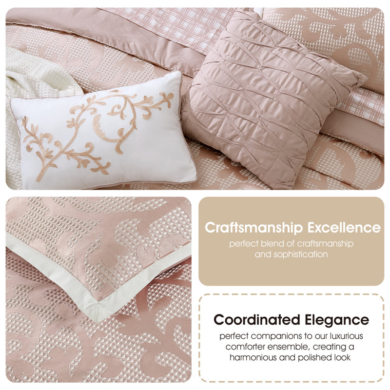 Blush Microfiber California King 14-Piece Bed in a Bag Set