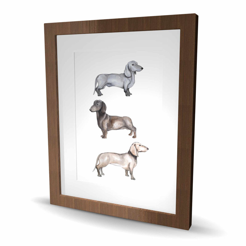 «Dachshund Dogs», reproduction encadrée - art décoratif
