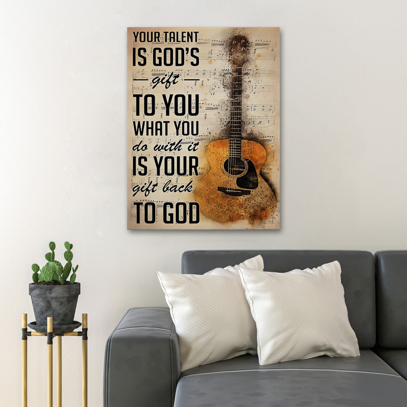 «Guitare sur mélodie - Your Talent Is God Gift», impression sur toile tendue, H 36 po x l 24 po x P 2 po