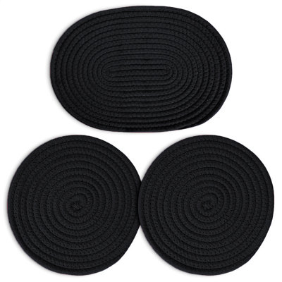 Polyester Round 3 Piece Trivet Set