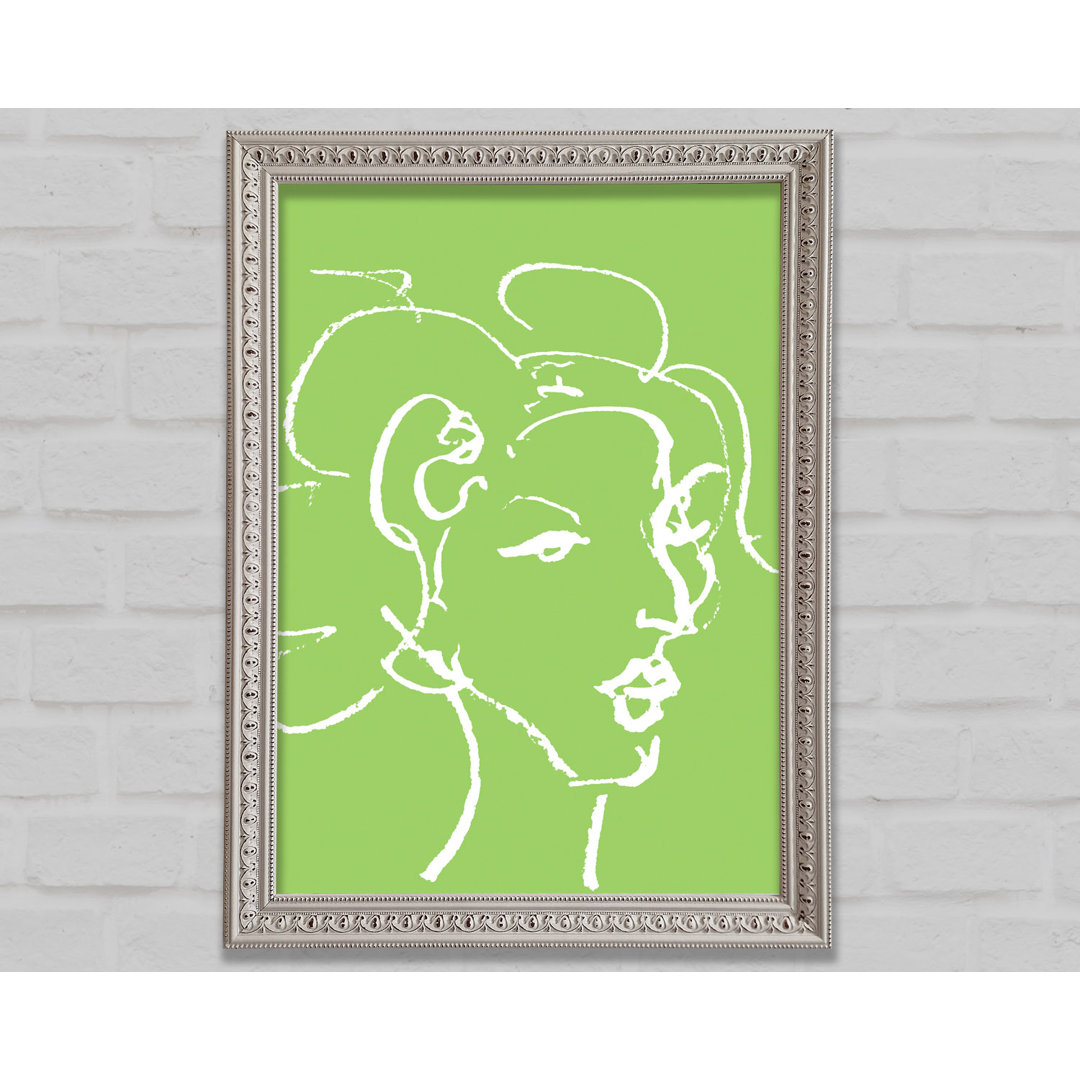 Pretty Lady Sketch Lime Green - Druck