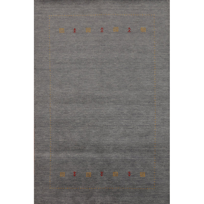 Handmade Gray Gabbeh Indian Area Rug