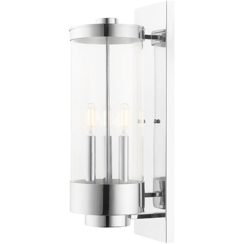 Applique murale en laiton massif Meloney, Chrome poli