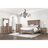 Formal Traditional Look Weathered Oak 1Pc Queen Size Bed Panel Headboard Solidwood Carved Details Bedroom Furniture-328742573