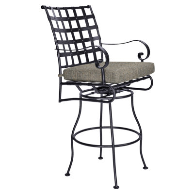 Classico-W Iron Outdoor 31.5'' Bar Stool with Cushion